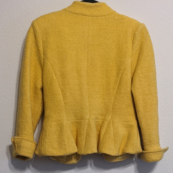 Nick And Mo Yellow Button Up Wool Blend Coat Size Small - Picture 5 of 6